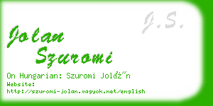 jolan szuromi business card
